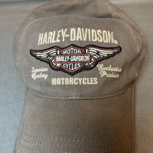 Harley Davidson Motorcycles Embroidered Hat Cap Gray One Size Fits Most L/XL